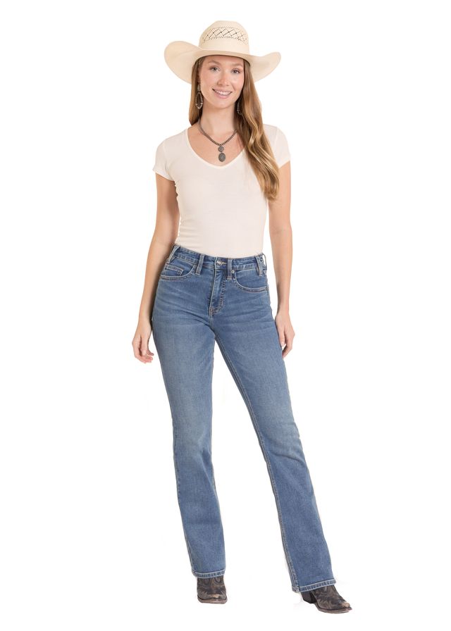 Rock & Roll Cowgirl Jeans - BW4HD08481 - Embroided High Rise Bootcut
