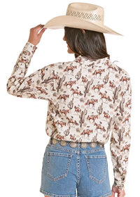Rock and Roll - Desert Print Long Sleeved Shirt (LWB2S08851)