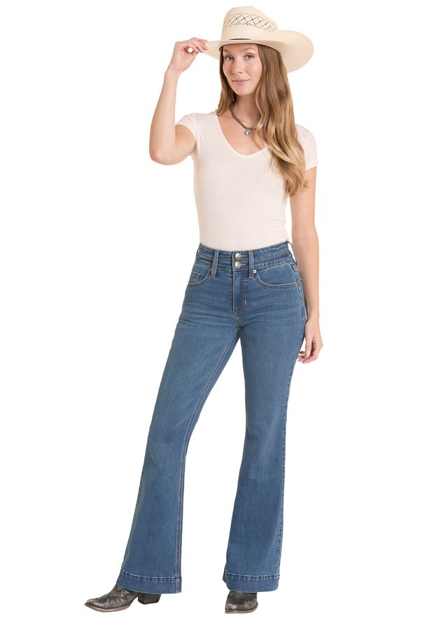Rock & Roll Cowgirl Jeans - BW5HD08488 - Double Waistband High Rise Trouser