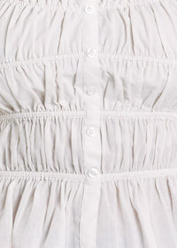 Reba Top - Off White Ruched Peplum
