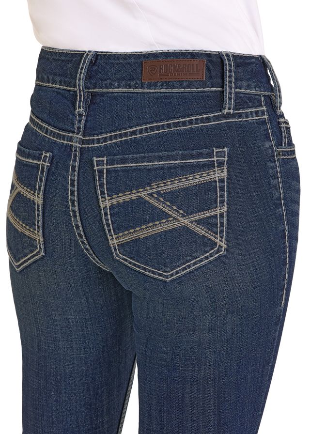 Rock & Roll Cowgirl Jeans - BW4RD07902 - Mid Rise Riding Fit