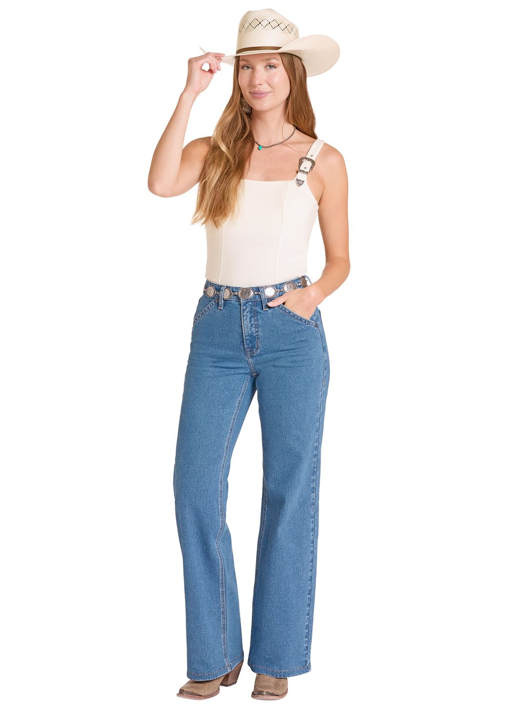 Rock & Roll Cowgirl Jeans - BW6HD09098 - Rounded Pocket Wide Leg