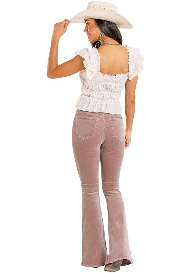 Reba Top - Off White Ruched Peplum