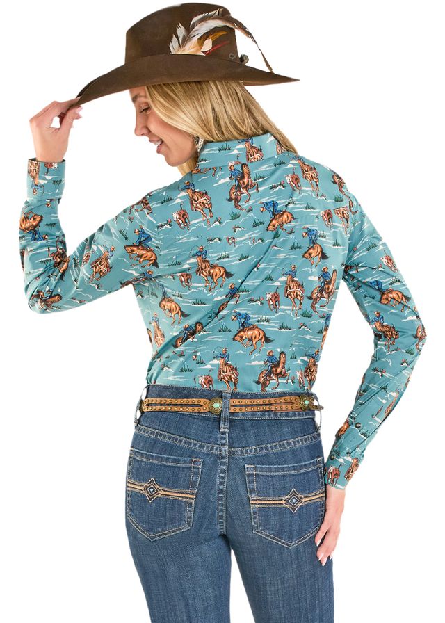 Rock and Roll - Retro Rodeo Long Sleeved Snap (BWN2S07655)