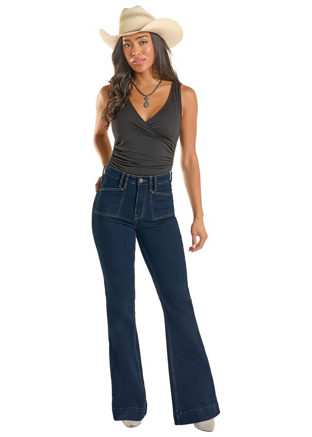 Rock & Roll Cowgirl Jeans - BW5HD09090 - Carpenter Pocket High Rise Trouser
