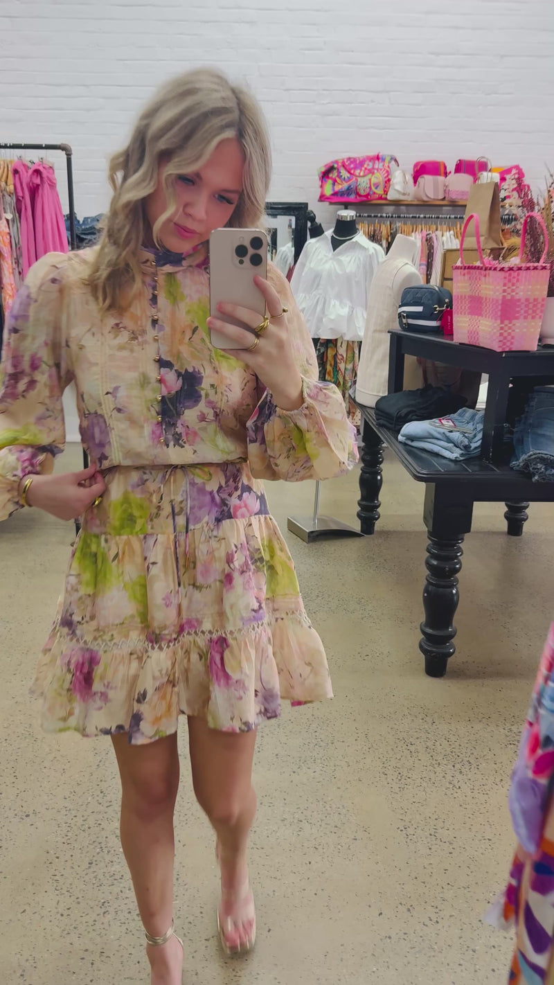 Lillith Mini Dress - Lilac Floral