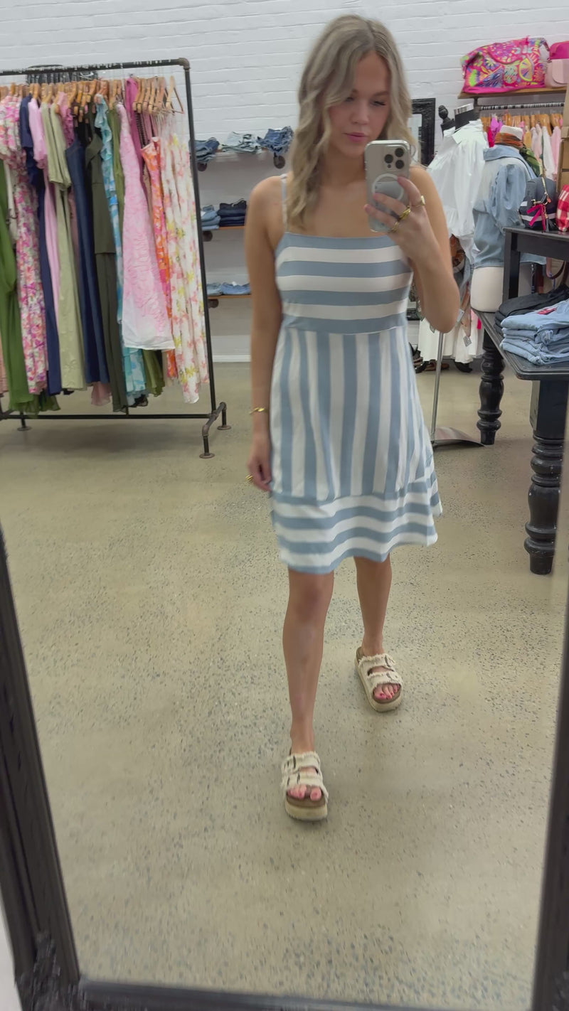 Hadley Dress - Blue Stripe
