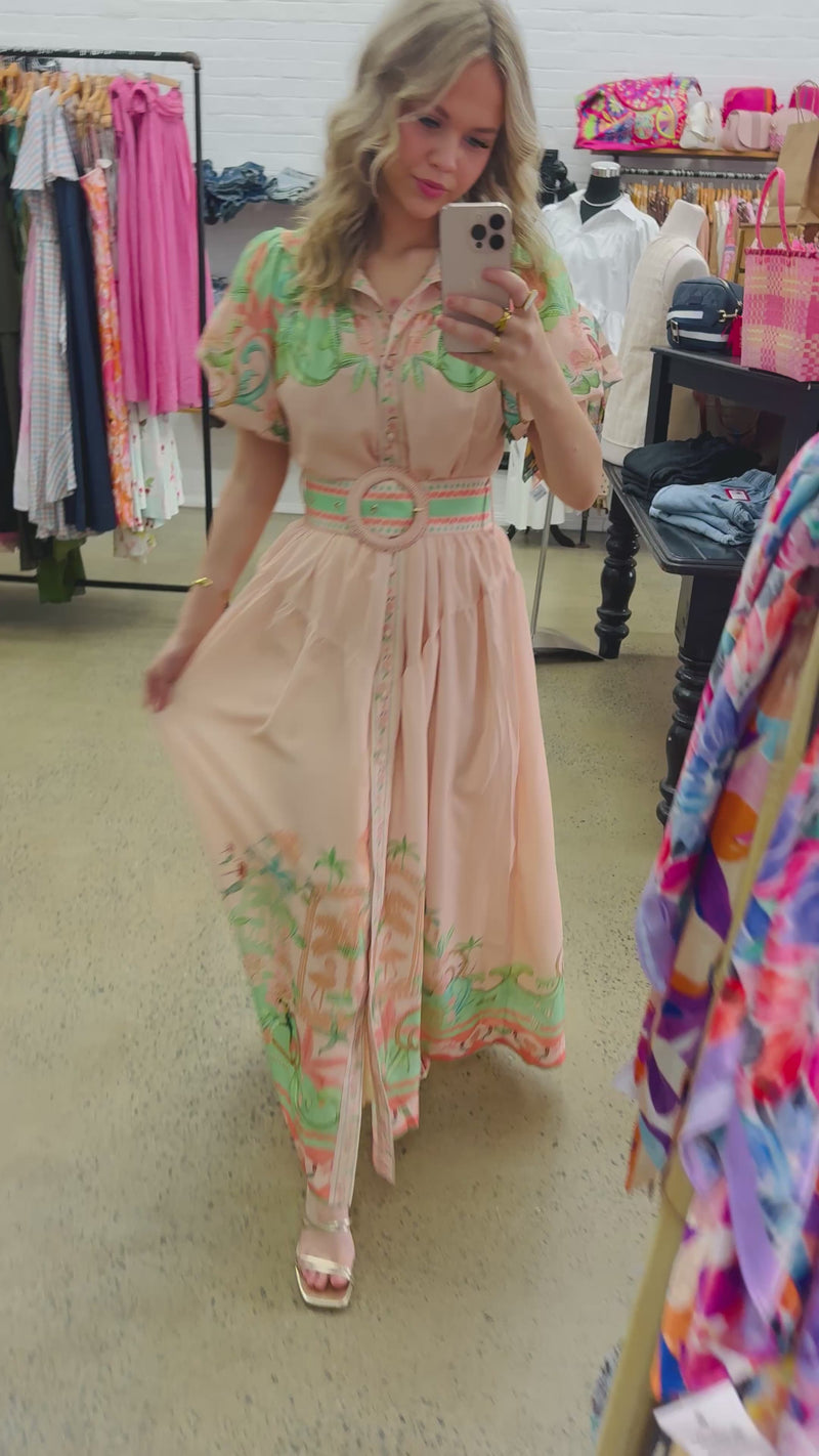 Kaylia Maxi Dress - Pink Tropical