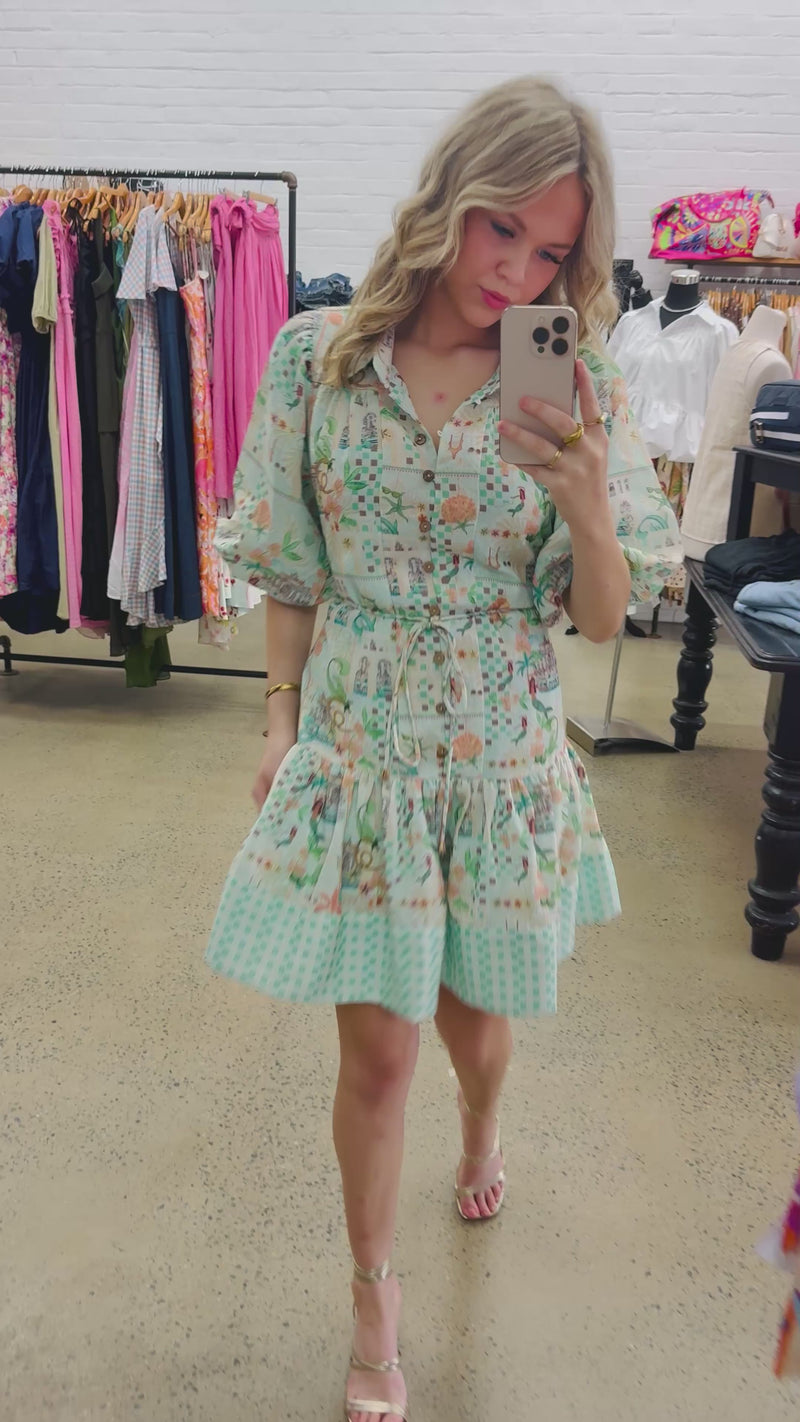 Demitra Dress - Seaside Print