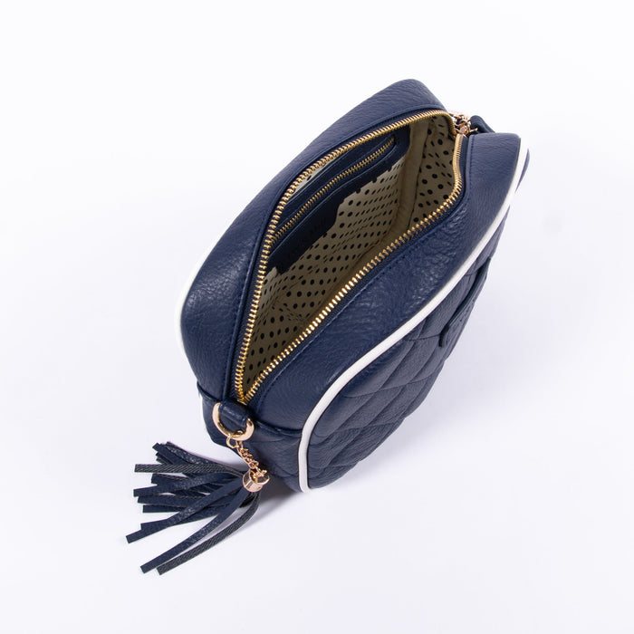 Liv & Milly - Sally Quilted Crossbody (Navy/ White)