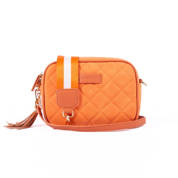 Liv & Milly - Sally Quilted Crossbody (Apricot Suede)
