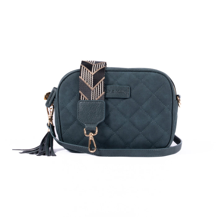 Liv & Milly - Sally Quilted Crossbody (Slate Suede)