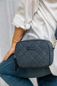 Liv & Milly - Sally Quilted Crossbody (Navy Suede)