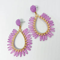 Skyla Raffia Earrings - Mauve