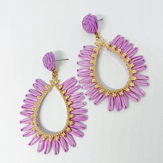 Skyla Raffia Earrings - Mauve