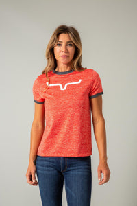 Kimes Ranch Steadfast Ringer Tech Tee - Red Heather