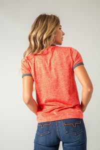 Kimes Ranch Steadfast Ringer Tech Tee - Red Heather