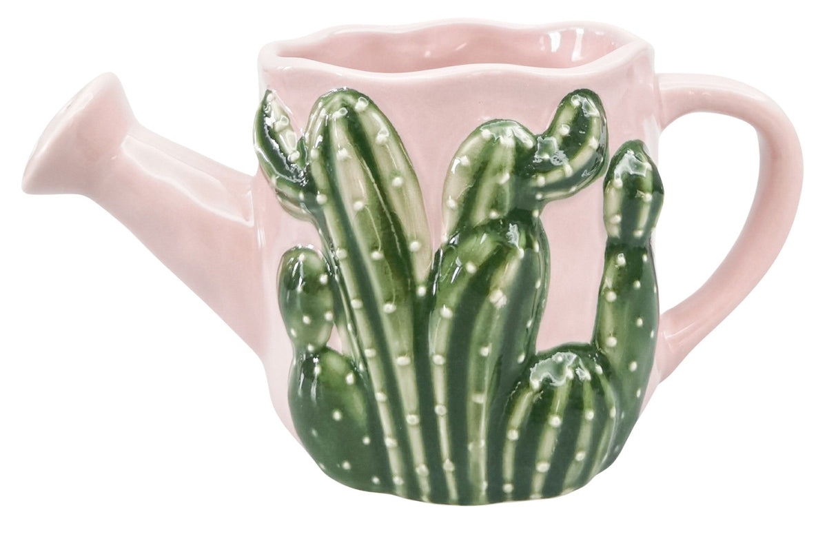 Watering Can Planter - Pink Cactus