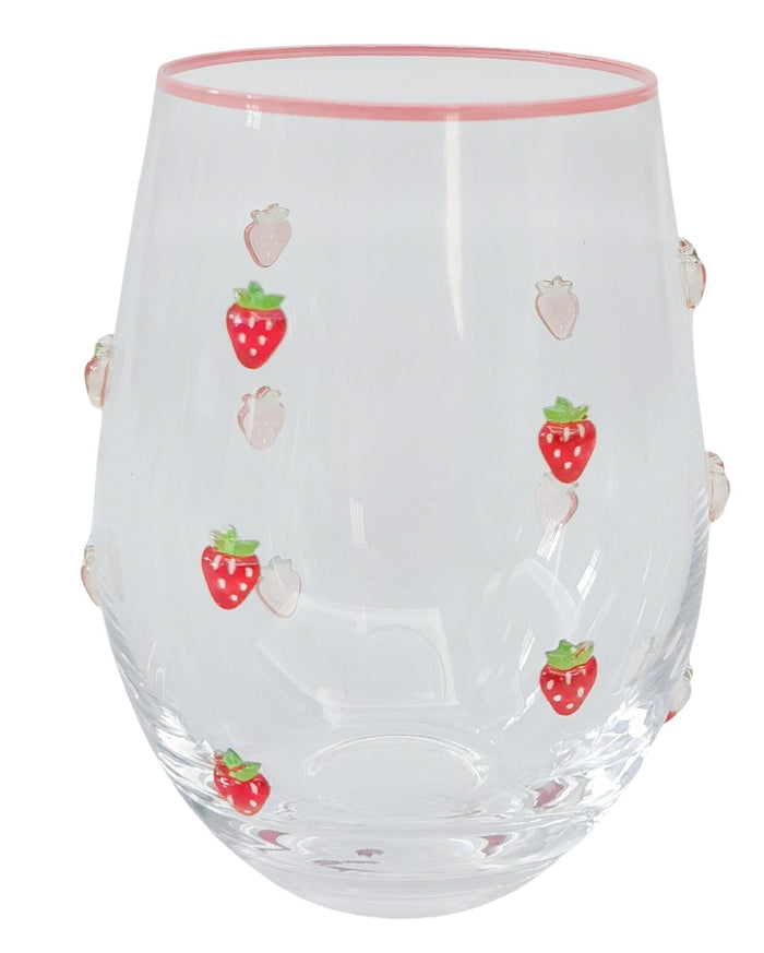 Stemless Glass - Stawberries