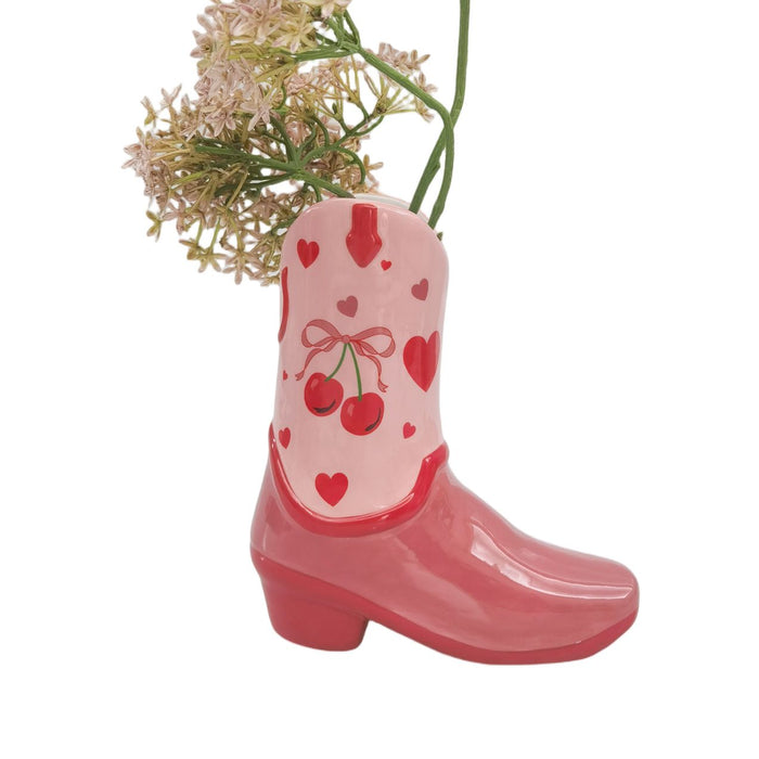 Vase - Cherry Cowboy Boot