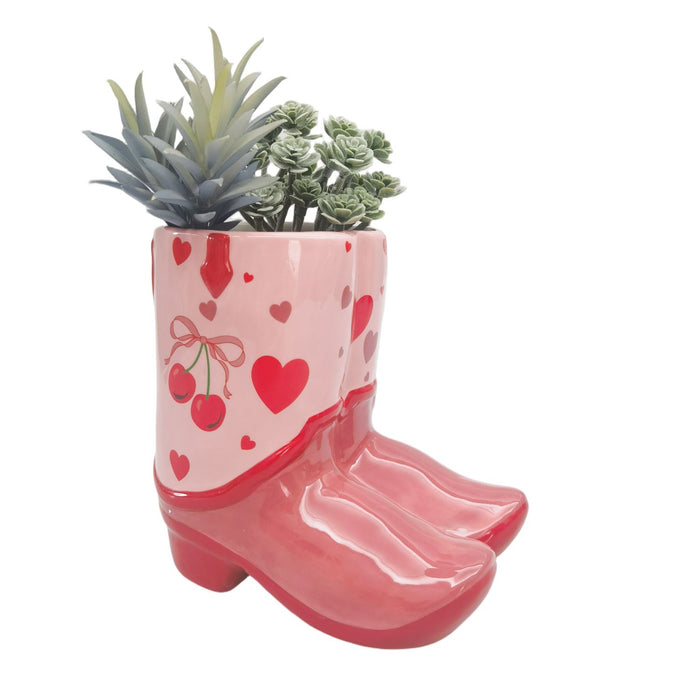 Planter - Cherry Cowboy Boots