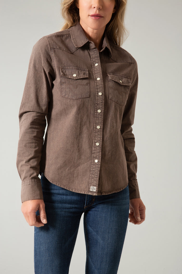 Kimes Ranch Long Sleeved Shirt - Kaycee Denim Brown