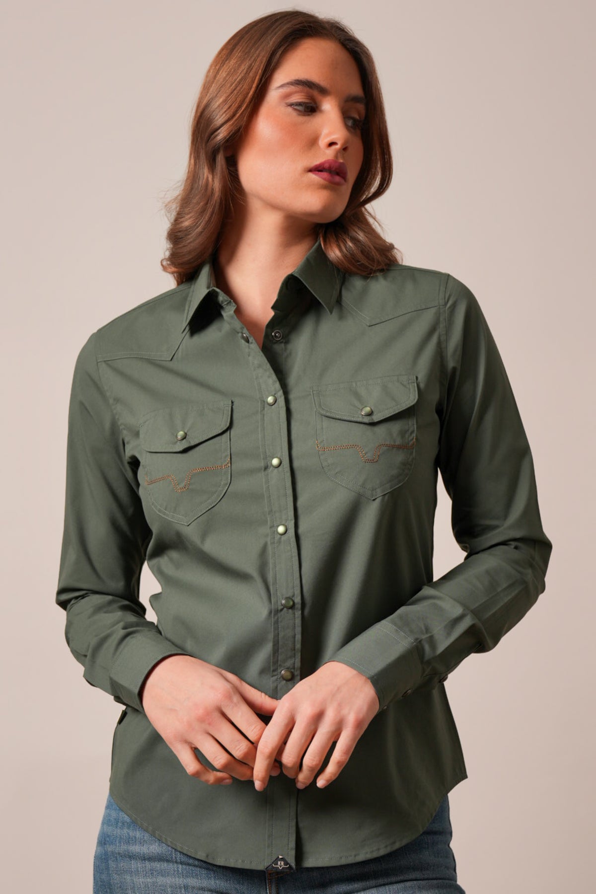 Kimes Ranch Long Sleeved Shirt - Skeeter (Dark Olive)