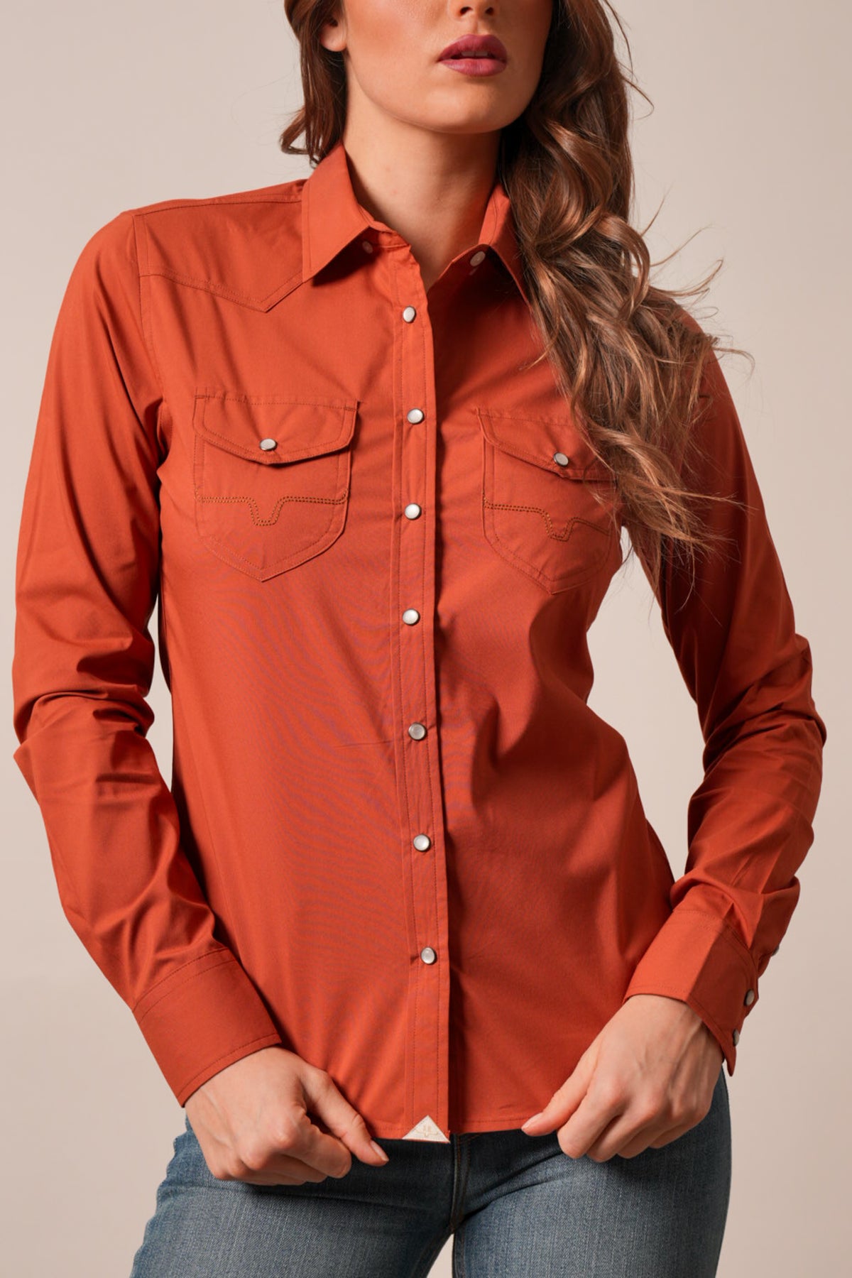Kimes Ranch Long Sleeved Shirt - Skeeter (Burnt Red)