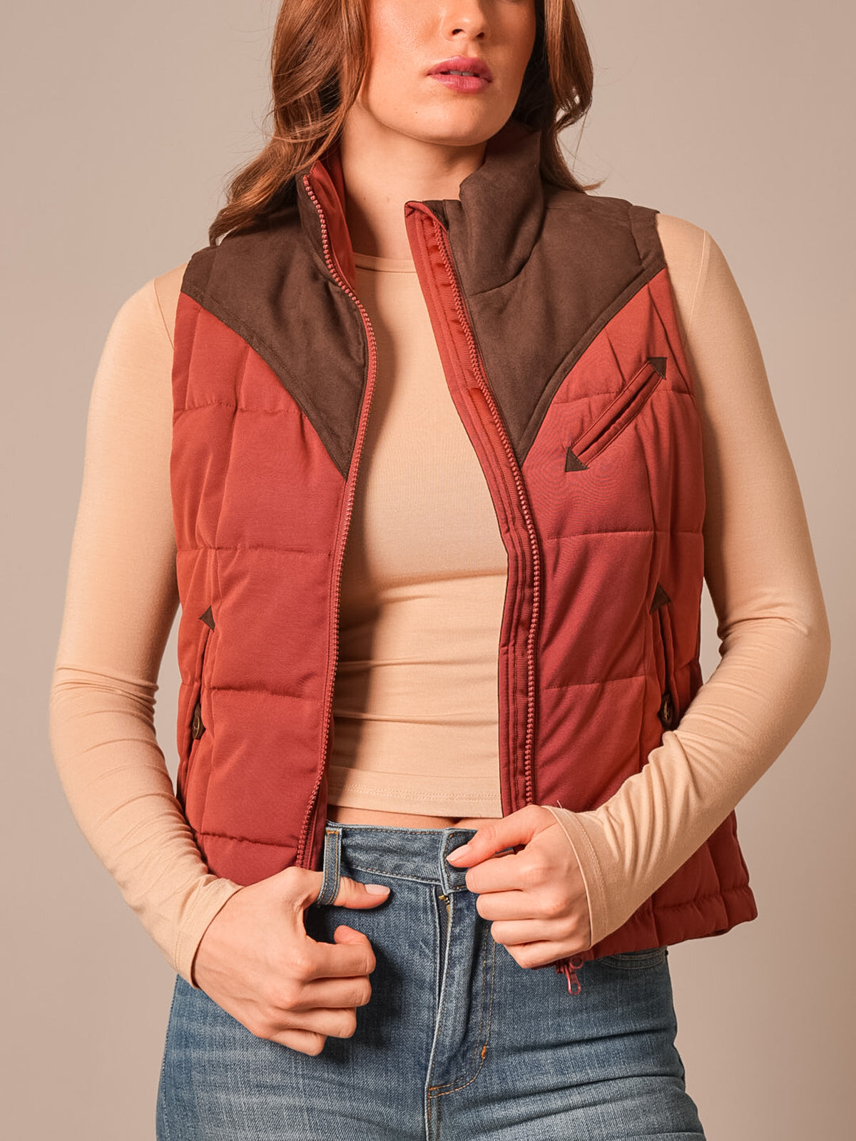Kimes Ranch Vest - Lenora (Burnt Red)