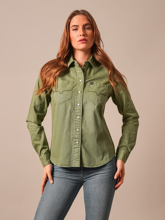 Kimes Ranch Long Sleeved Shirt - Della (Moss)