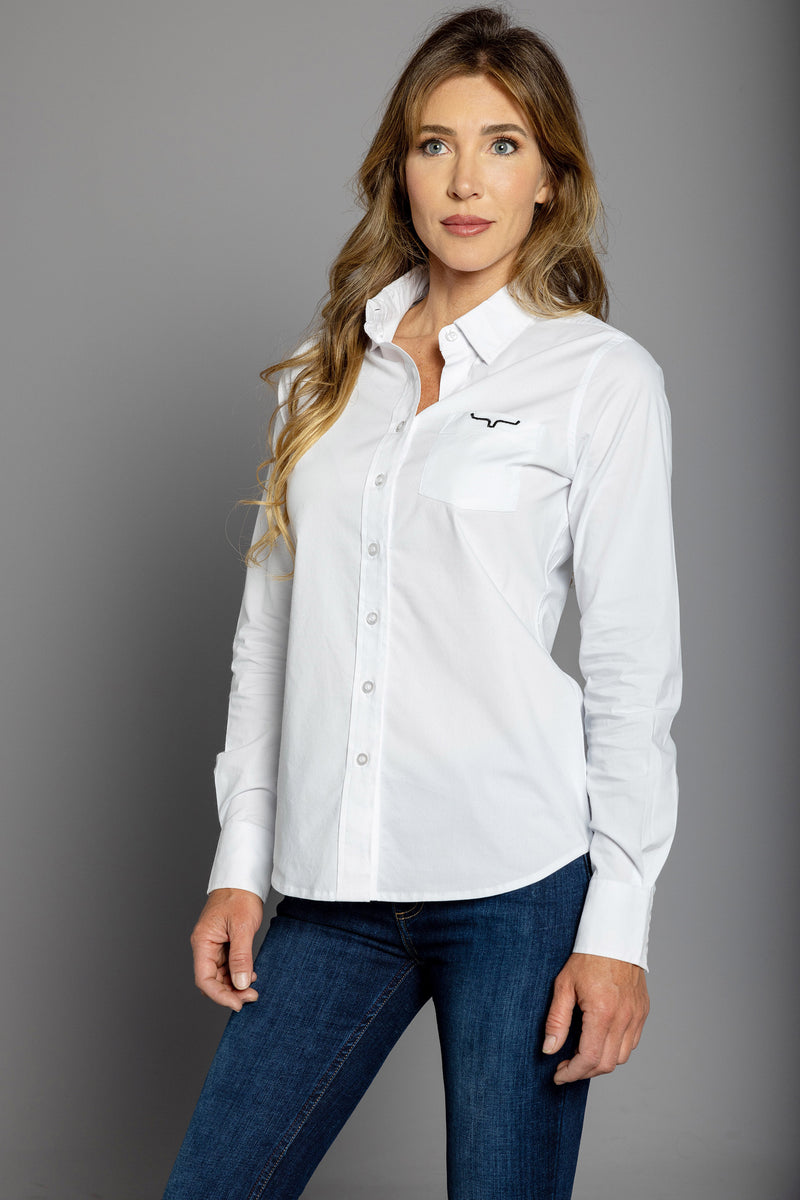 Kimes Ranch Long Sleeved Shirt - KR Team White