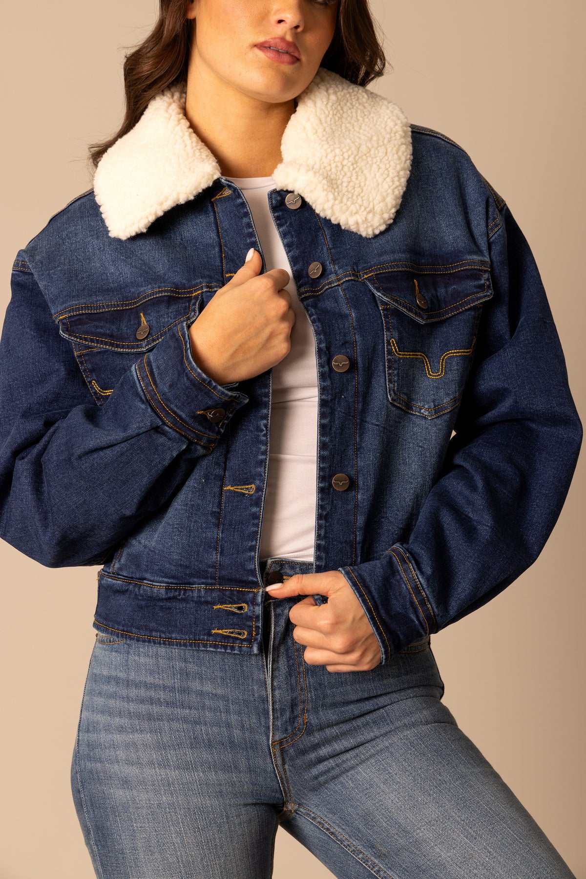 Kimes Ranch Leela Sherpa Jacket - Dark Indigo