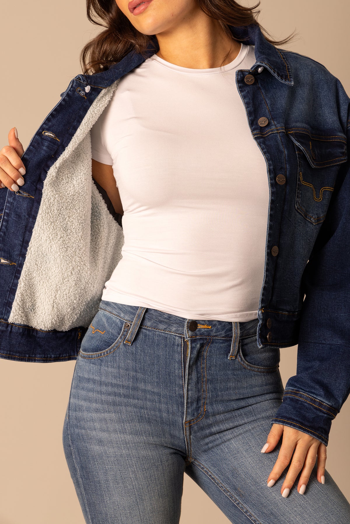 Kimes Ranch Leela Sherpa Jacket - Dark Indigo