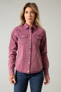 Kimes Ranch Long Sleeved Shirt - Kaycee Denim Wine