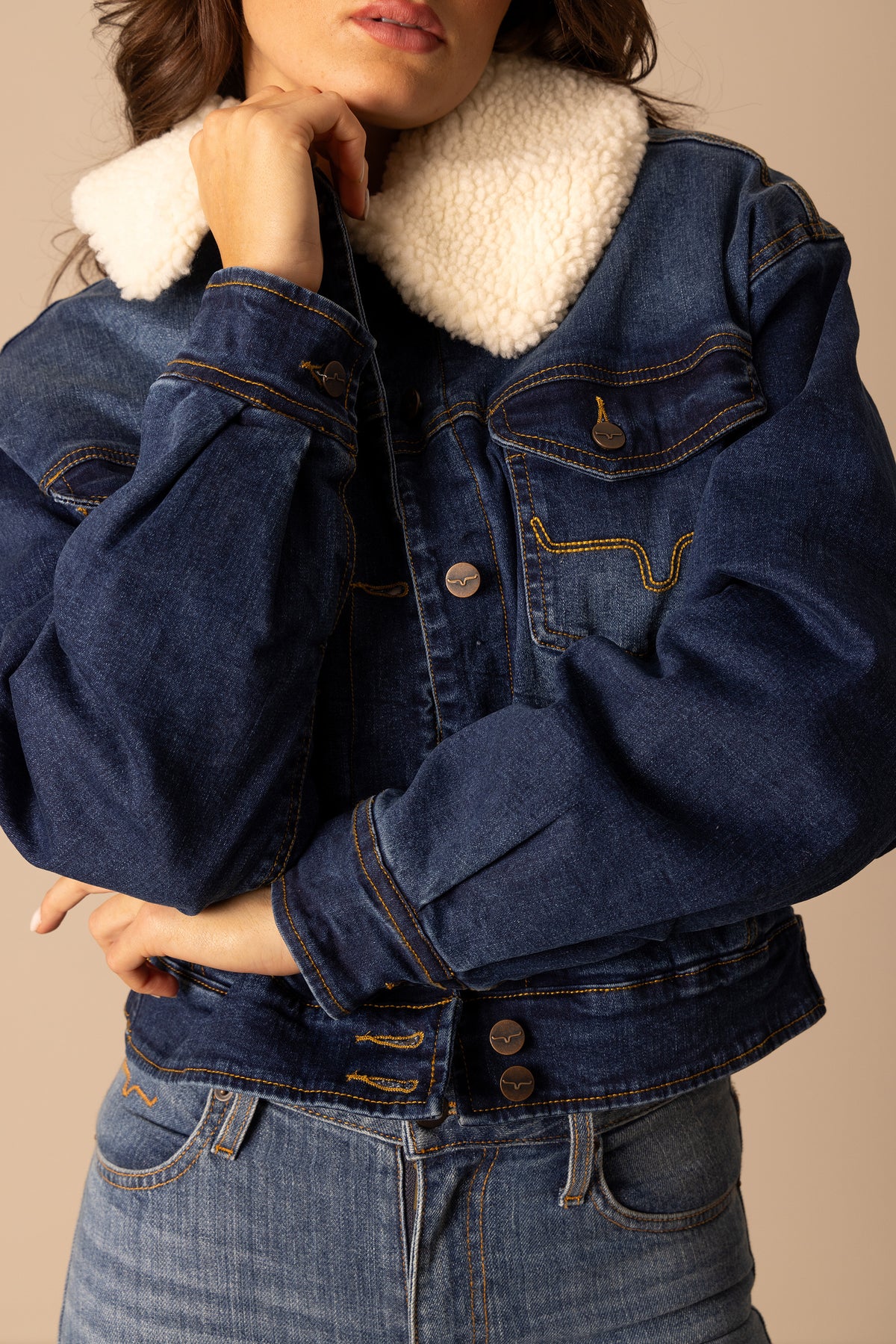 Kimes Ranch Leela Sherpa Jacket - Dark Indigo