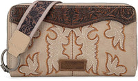 Wrangler Wallet/ Wristlet - Embroidered (Tan)