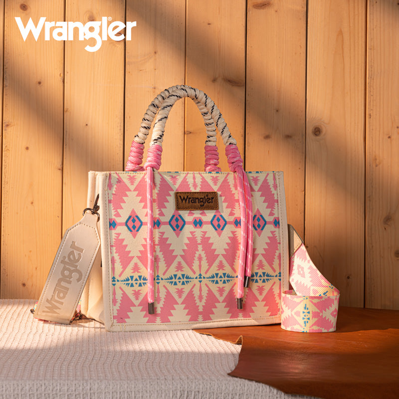 Wrangler Rope Crossbody Tote - Pink (WG206-8122SPK)