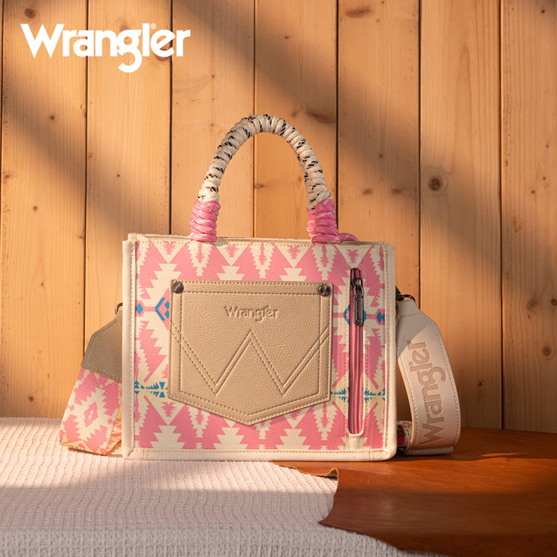 Wrangler Rope Crossbody Tote - Pink (WG206-8122SPK)