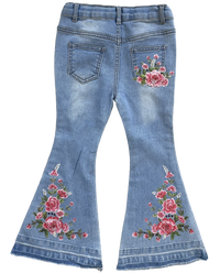 Girl's Shea Baby Jeans - Floral Boot Flare Denim