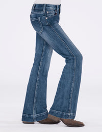 Girl's Cowgirl Tuff Jeans - Medium Wash Trouser