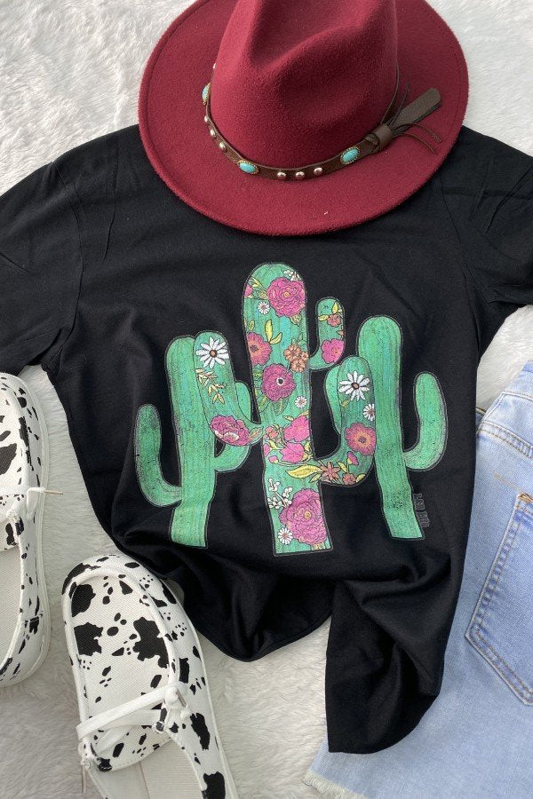 3 Cacti Tee - Black