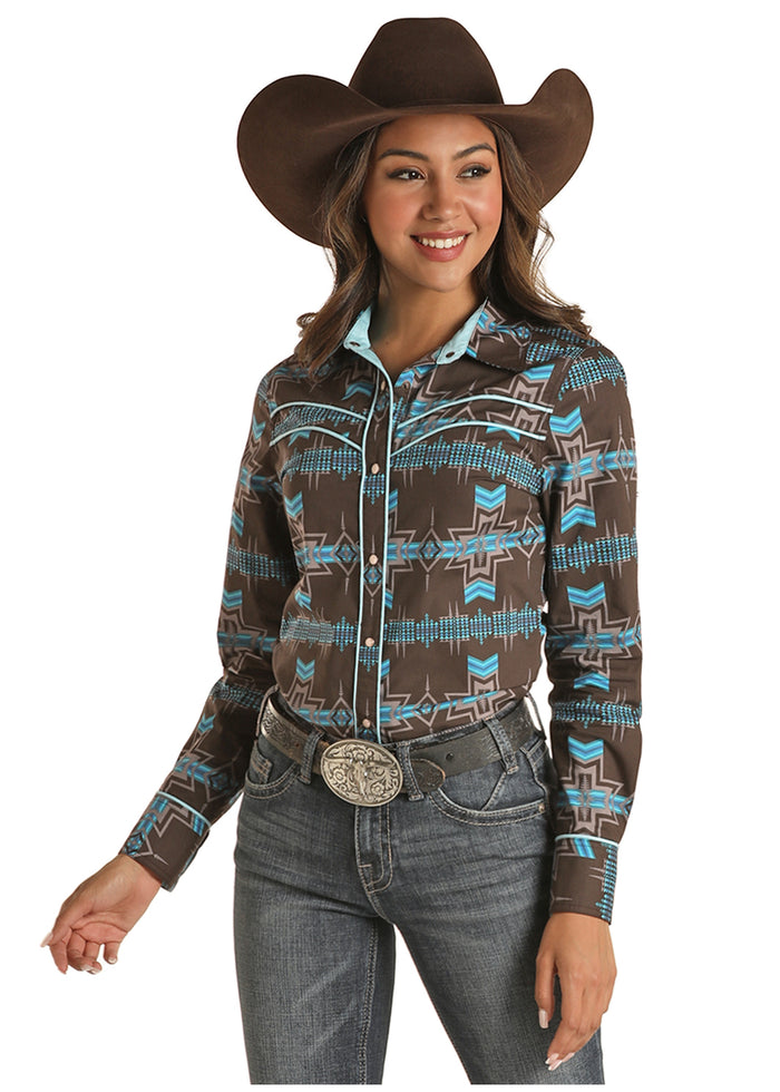 Rock & Roll Cowgirl Long Sleeved Shirt (B4S2024)