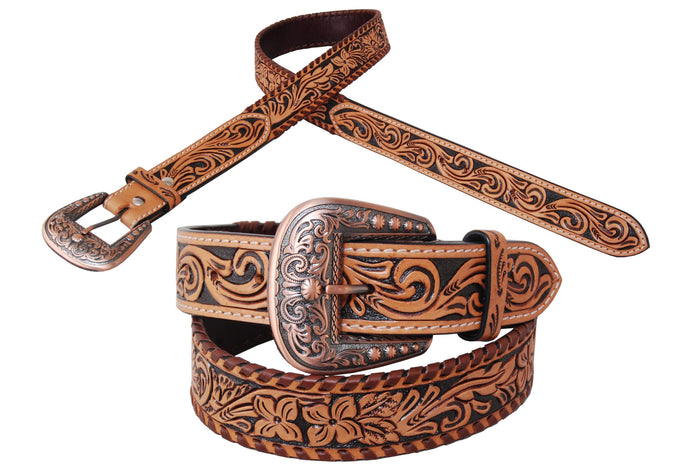 Western Belt - Floral Tooled