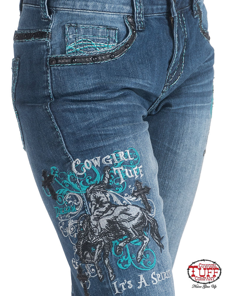 Cowgirl Tuff Jeans - Unbelievable Turquoise Spirit