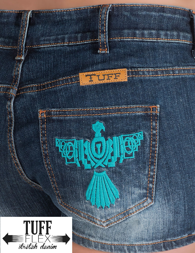Cowgirl Tuff Shorts - Turquoise Thunder Shorts