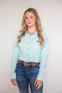 Kimes Ranch Long Sleeved Shirt - Linville Solid Turquoise