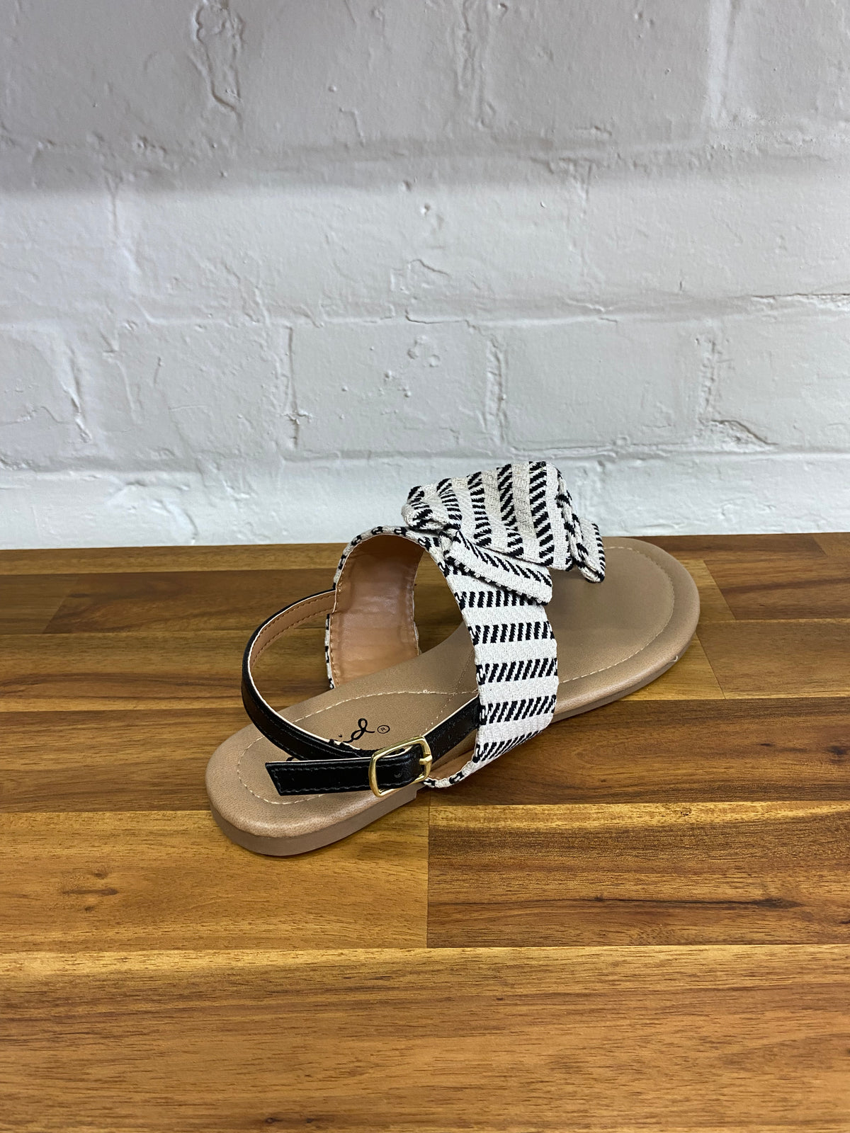 Beth Sandal - Black/Beige Knit