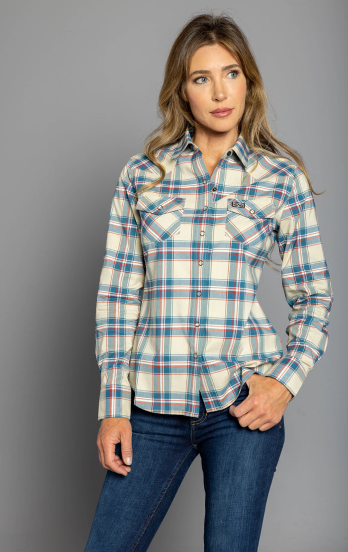 Kimes Ranch Long Sleeved Shirt - Stroker Plaid Dark Blue