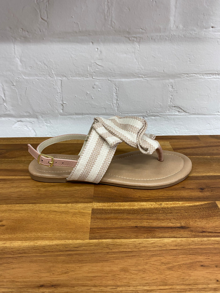 Beth Sandal - Blush/Beige Knit