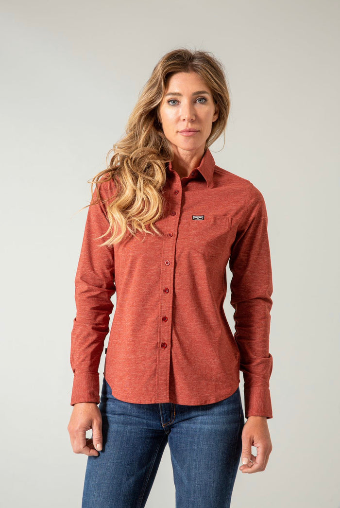 Kimes Ranch Long Sleeved Shirt - Linville Dark Red